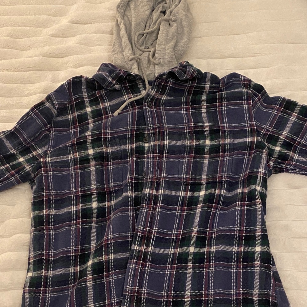 True Craft Blue and Green Plaid Casual Button Down Shirt